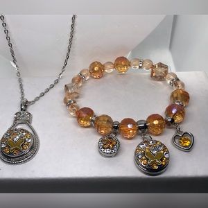 Gold Color Charm Bracelet Set